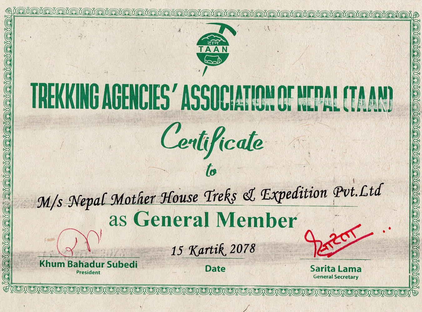 Trekking Agencies' Association of Nepal (TAAN)