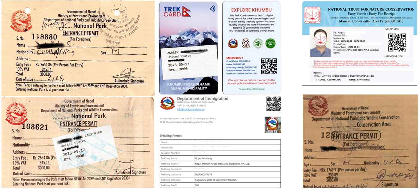 Nepal Trekking Permit Cost