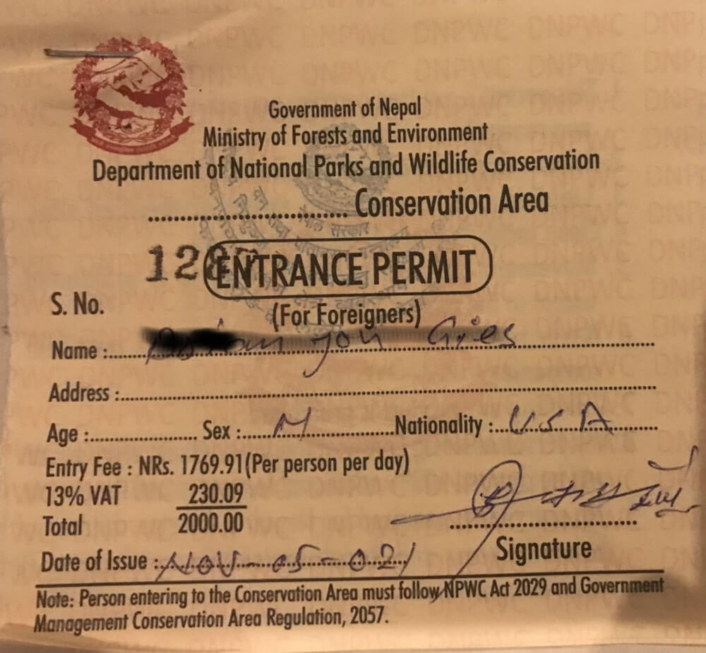 Kanchenjunga Trek permits