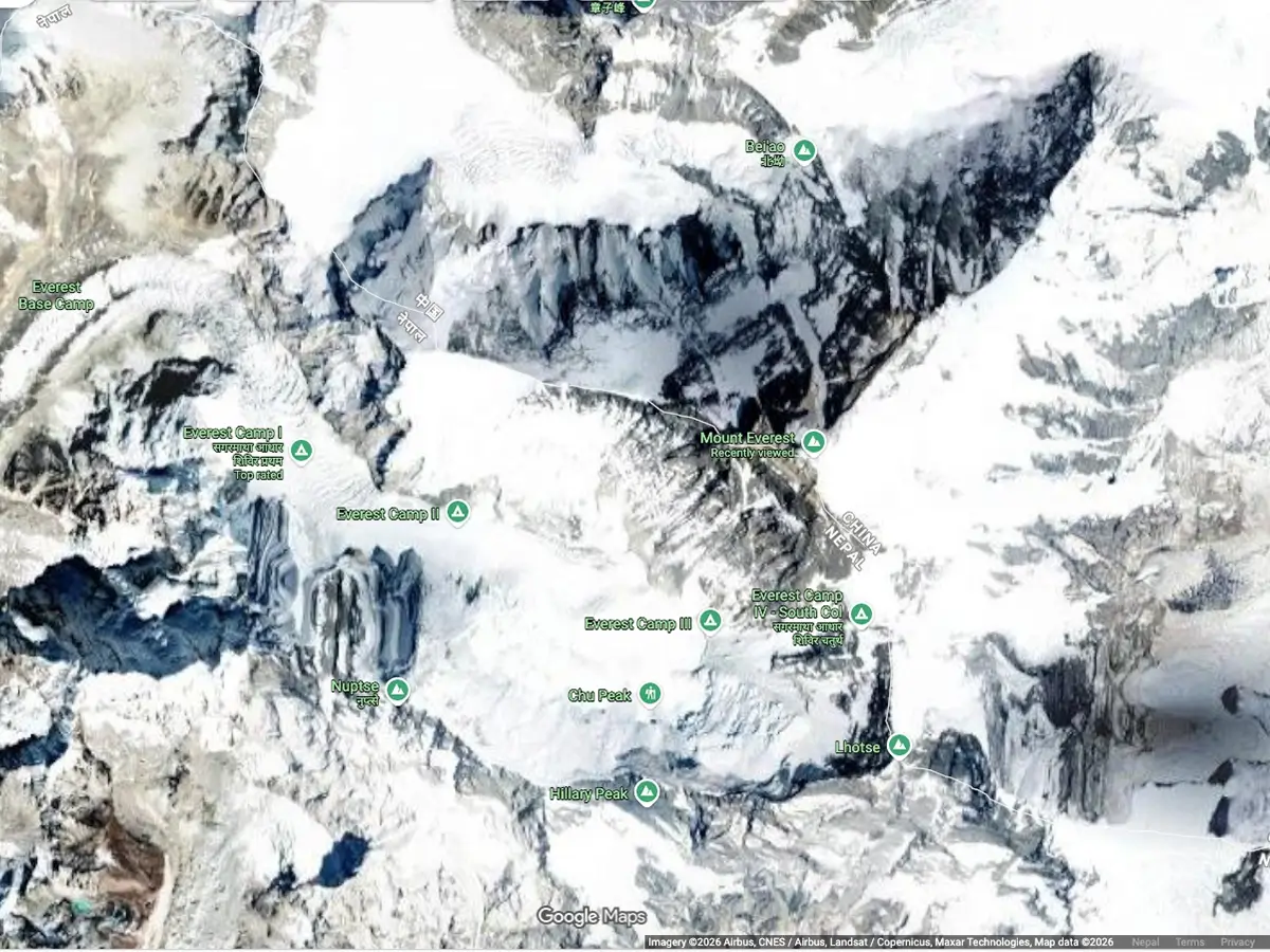 Mount Everest Map in Google map
