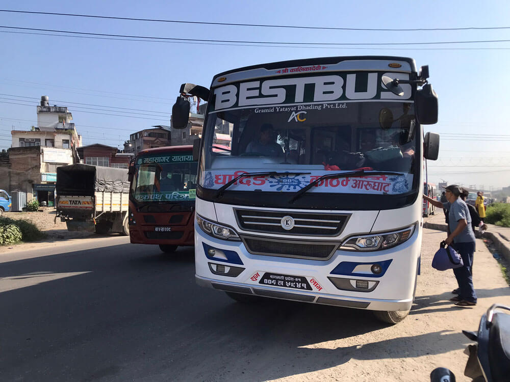 Deluxe Bus from Kathmandu to Arughat