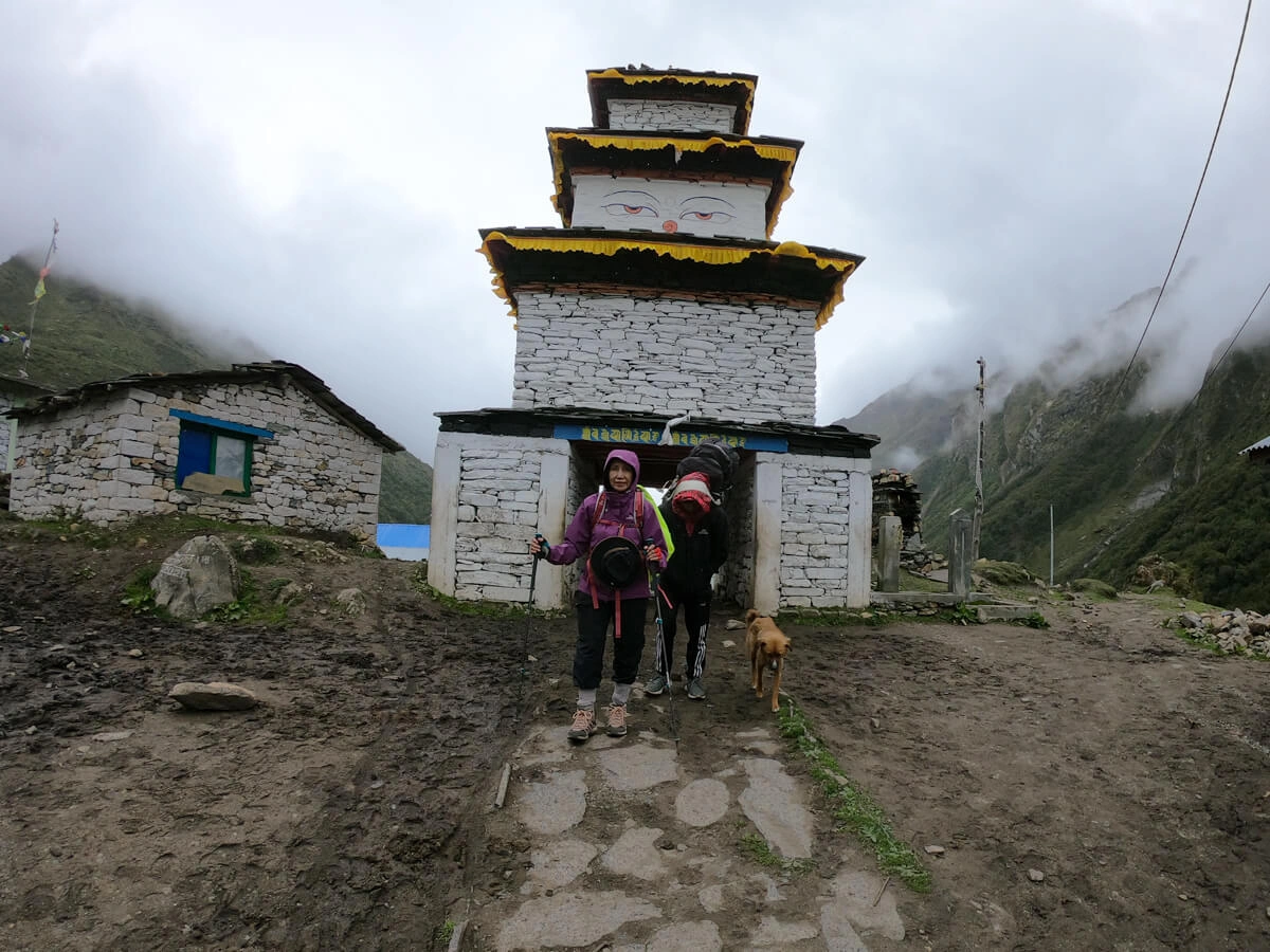 Buddhist Stupa At Manaslu Trek