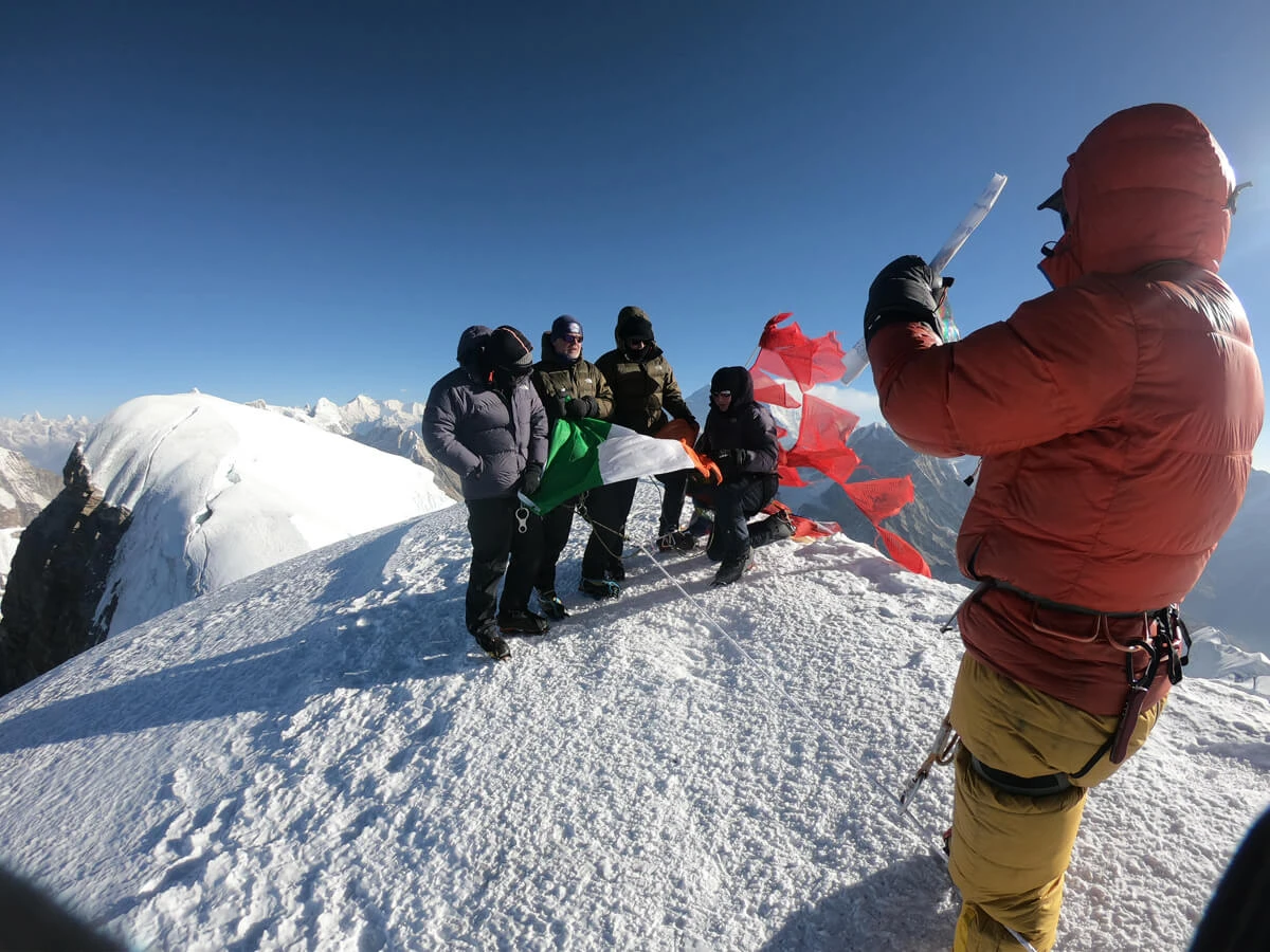 Celebrating Success On The Top Of Mera Eak
