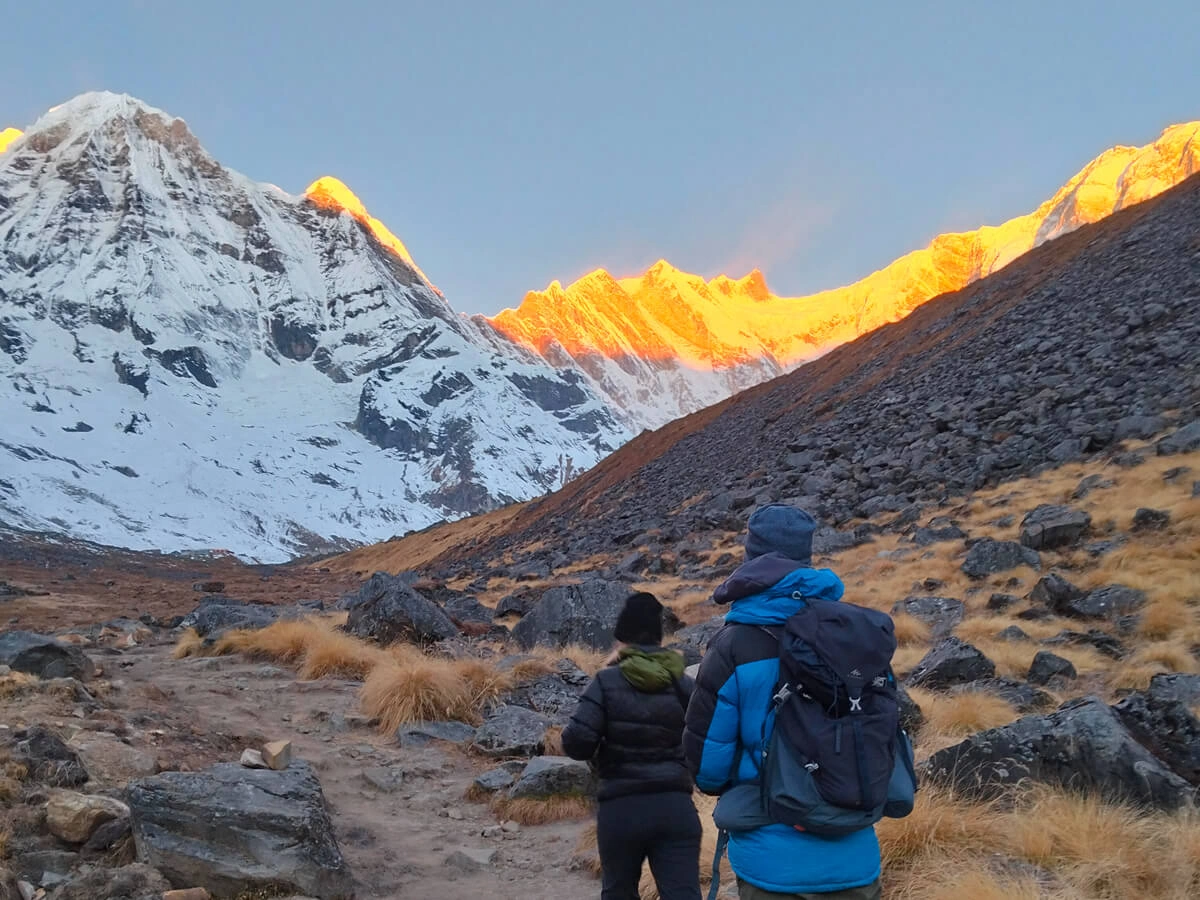 Golden Sunrise View From Annapurna Base Camp 1