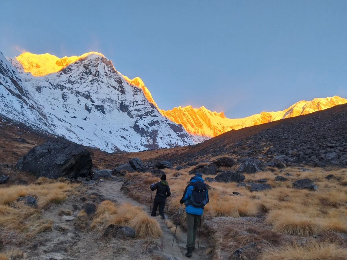 Golden Sunrise View From Annapurna Base Camp 2
