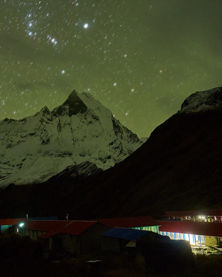 Amazing Evening View of Machhapuchre from ABC