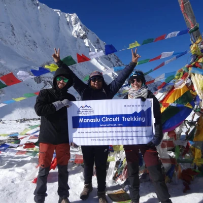 Jayaram At Larke La Pass Manaslu