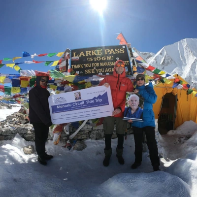 Kishor At Larke Pass During Manaslu Side Trek