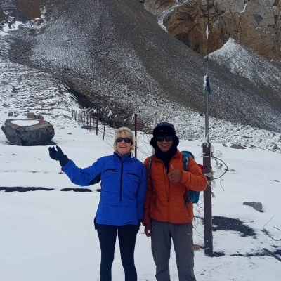 Kishor At Ruila Pass Tibet Border During Manaslu Trek